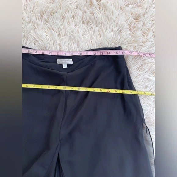 Rochas Paris wide legs pants with panels high rise side zipper black size 12 - Picture 5 of 8